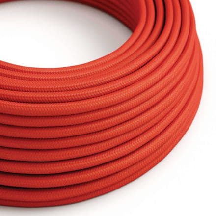 Glossy Fire Red 3-Core Textile Cable