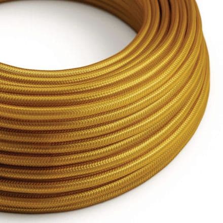 Glossy Gold 3-Core Textile Cable