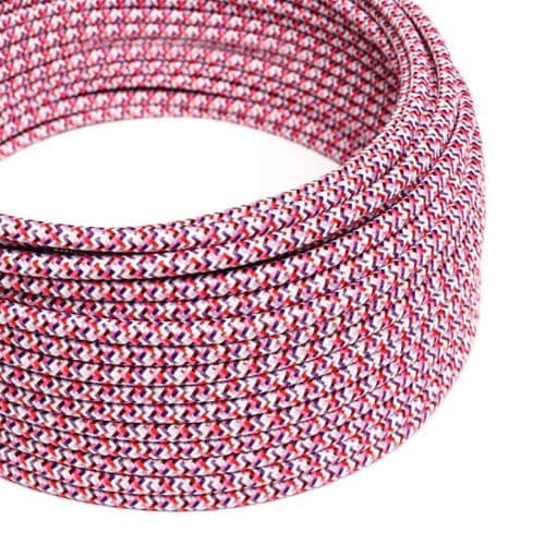 Glossy Pink Pixel Palette 3-Core Textile Cable