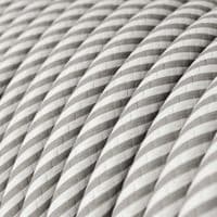 Glossy White and Aluminium Vertigo 3-Core Textile Cable
