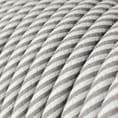Glossy White and Aluminium Vertigo 3-Core Textile Cable
