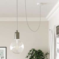 Glossy White and Aluminium Vertigo 3-Core Textile Cable