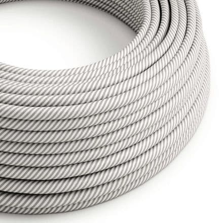 Glossy White and Aluminium Vertigo 3-Core Textile Cable