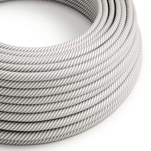 Glossy White and Aluminium Vertigo 3-Core Textile Cable