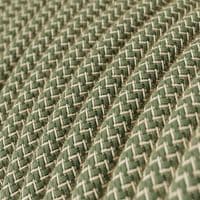 Green and Beige ZigZag 3-Core Textile Cable