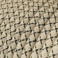 Grey and Beige Criss-Cross 3-Core Textile Cable