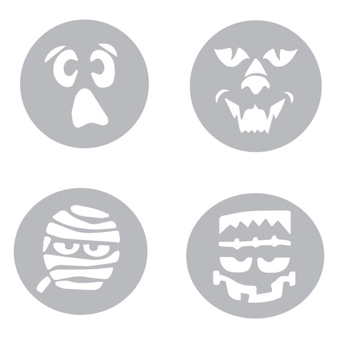 Halloween Pumpkin Stencil Kit - Set of 4 Monsters