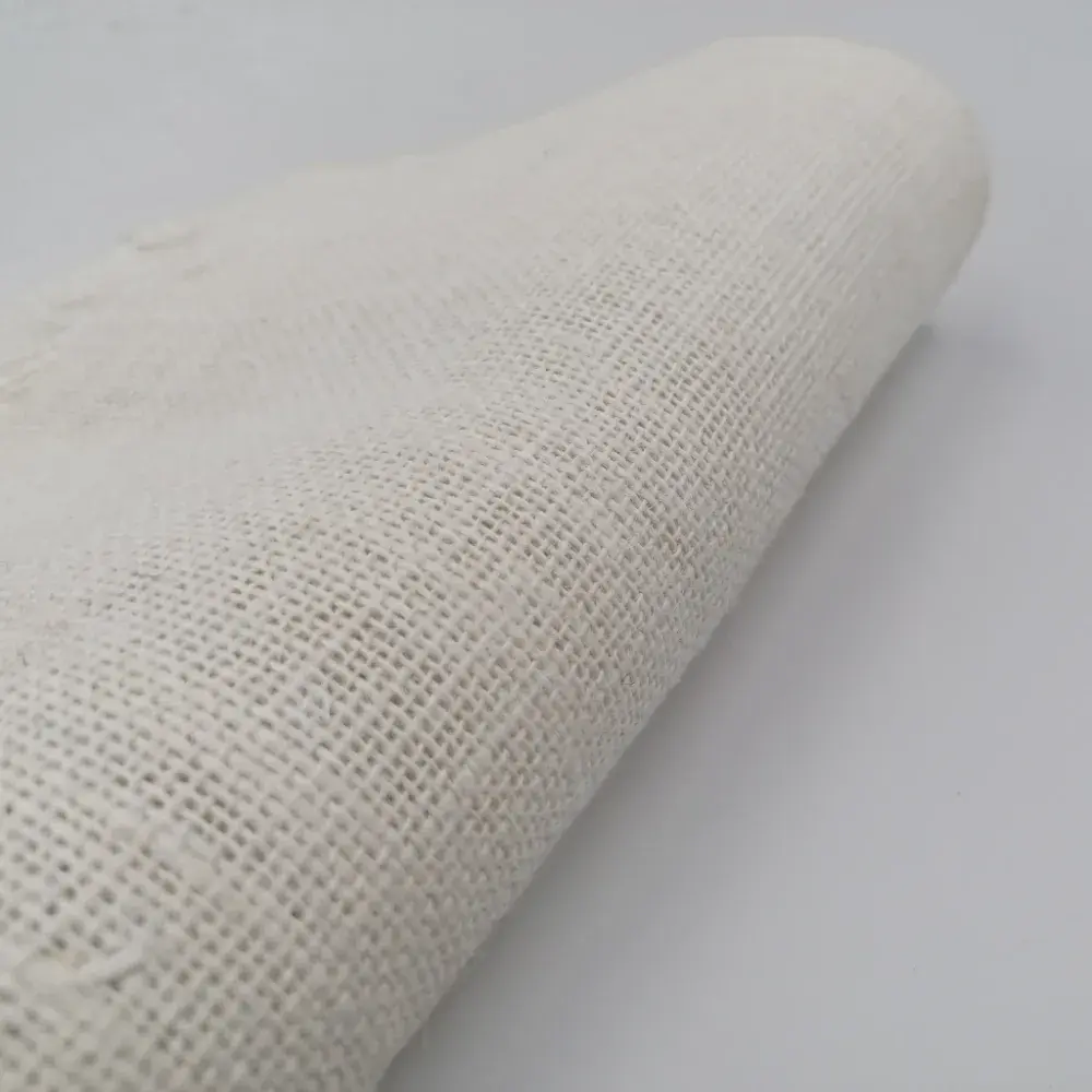 Pearl White Hessian Fabric 120cm Width