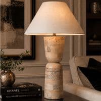Hourglass Table Lamp - Mango Wood - Large- 530mm High