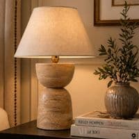 Hourglass Table Lamp - Mango Wood - Small- 250mm High