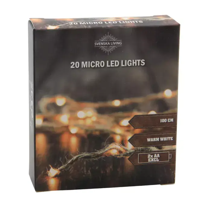Jute Rope Battery Operated LED String Lights - 20 LED - 1 Metre | Dannells