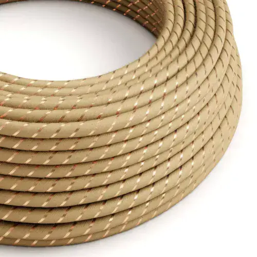 Jute with Copper Stripe Vertigo 3-Core Textile Cable