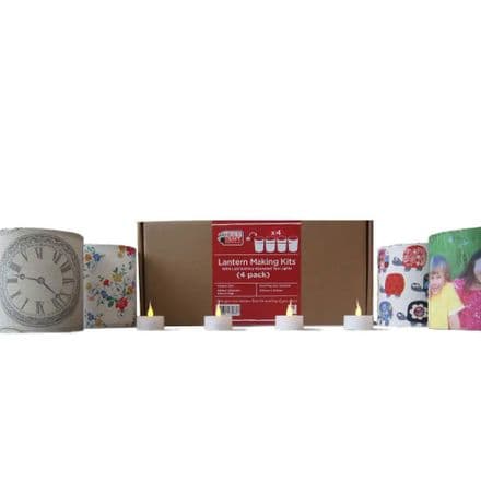 Lantern Making Kit  - 4 Pack  With  LED Tea Lights