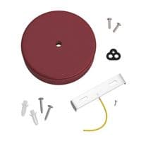 Leather Covered Wooden Ceiling Rose Kit - Burgundy