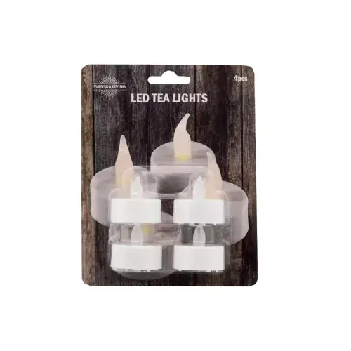 LED Tea Lights 4 Pack Including Batteries
