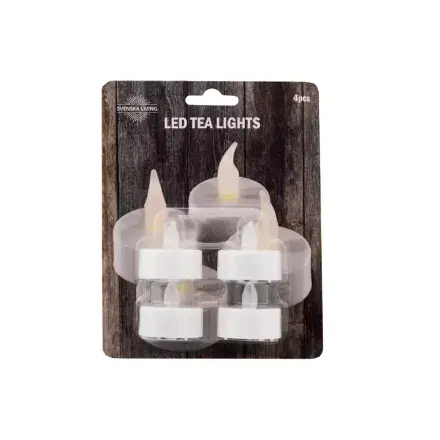 LED Tea Lights 4 Pack Including Batteries