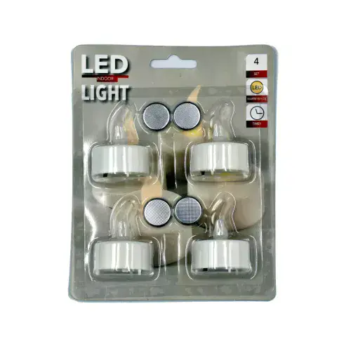 LED Tea Lights 4 Pack With Timer Function