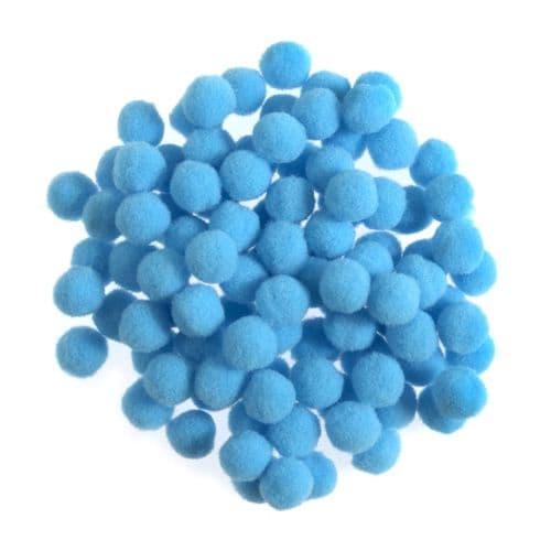 Light Blue Pom Poms  - 100 pcs