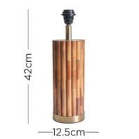 Lina Natural Bamboo Table Lamp With Brass Base