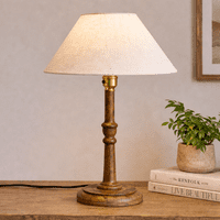 Lindsay Candlestick Table Lamp - Mango Wood - 280mm High