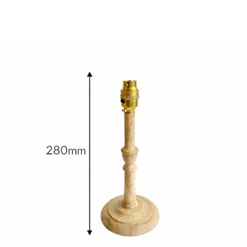 Lindsay Candlestick Table Lamp - Mango Wood - 280mm High