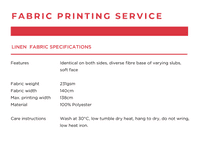 Linen 140cm - Linear Meter - Custom Printed Fabric
