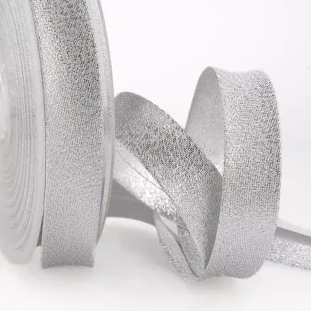 Metallic Bias Binding Trim - 25m x 20mm - Silver