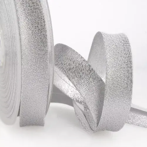 Metallic Bias Binding Trim - 25m x 20mm - Silver ID: S4188D20\02