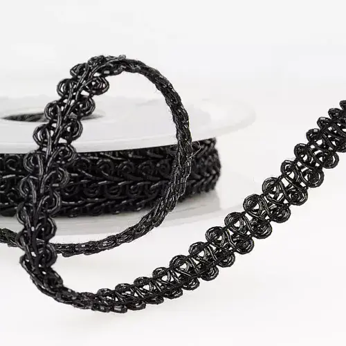 Metallic Braid Trim - 25m x 10mm Black