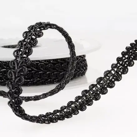 Metallic Braid Trim - 25m x 10mm Black
