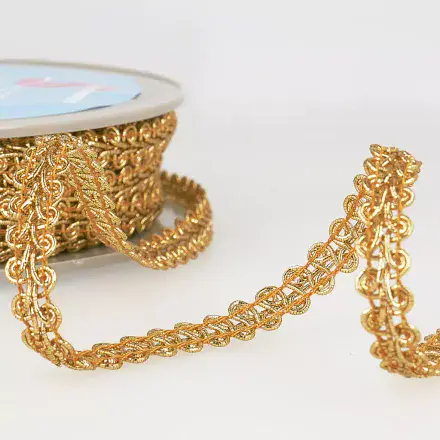 Metallic Braid Trim - 25m x 10mm Golden Yellow