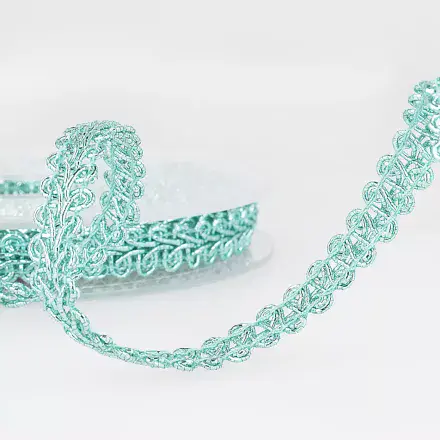 Metallic Braid Trim - 25m x 10mm Light Blue