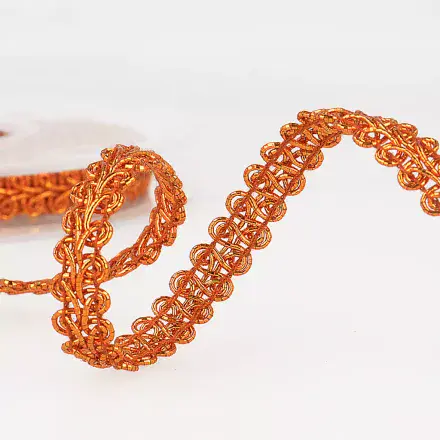 Metallic Braid Trim - 25m x 10mm Orange
