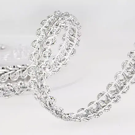 Metallic Braid Trim - 25m x 10mm Silver