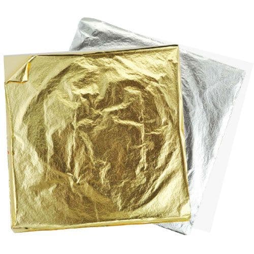 Metallic Metal Foil Sheets - Gold - 14cm x 14cm - Pack of 10