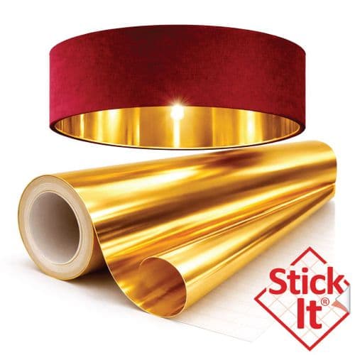 Mirror Gold Self-Adhesive Lampshade Material 134cm with Protective film- Stick-It ®