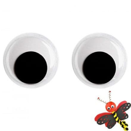 Moving Wobbly Eyes - Pack of 12 (14mm Diameter)