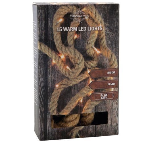 Natural Hemp Fairy String Garland LED Lights