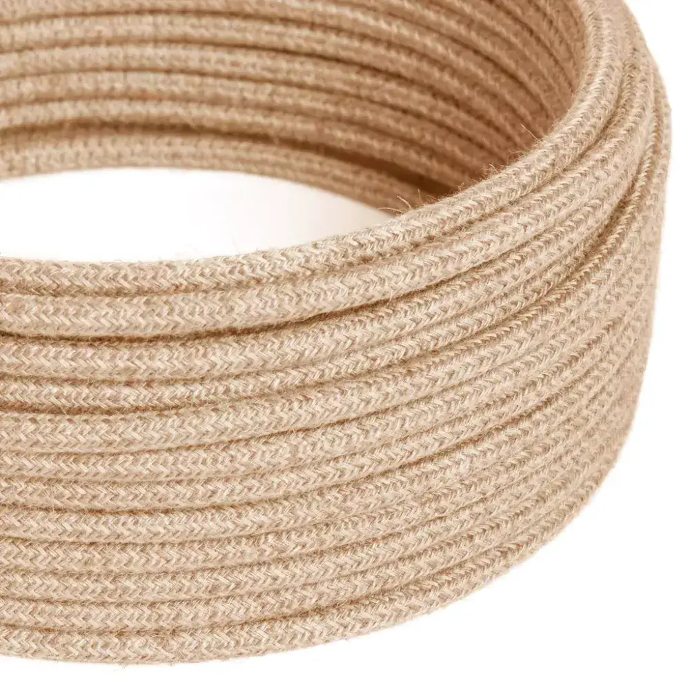 3 Core Electric Cable | Jute Cover | Plain (Natural)