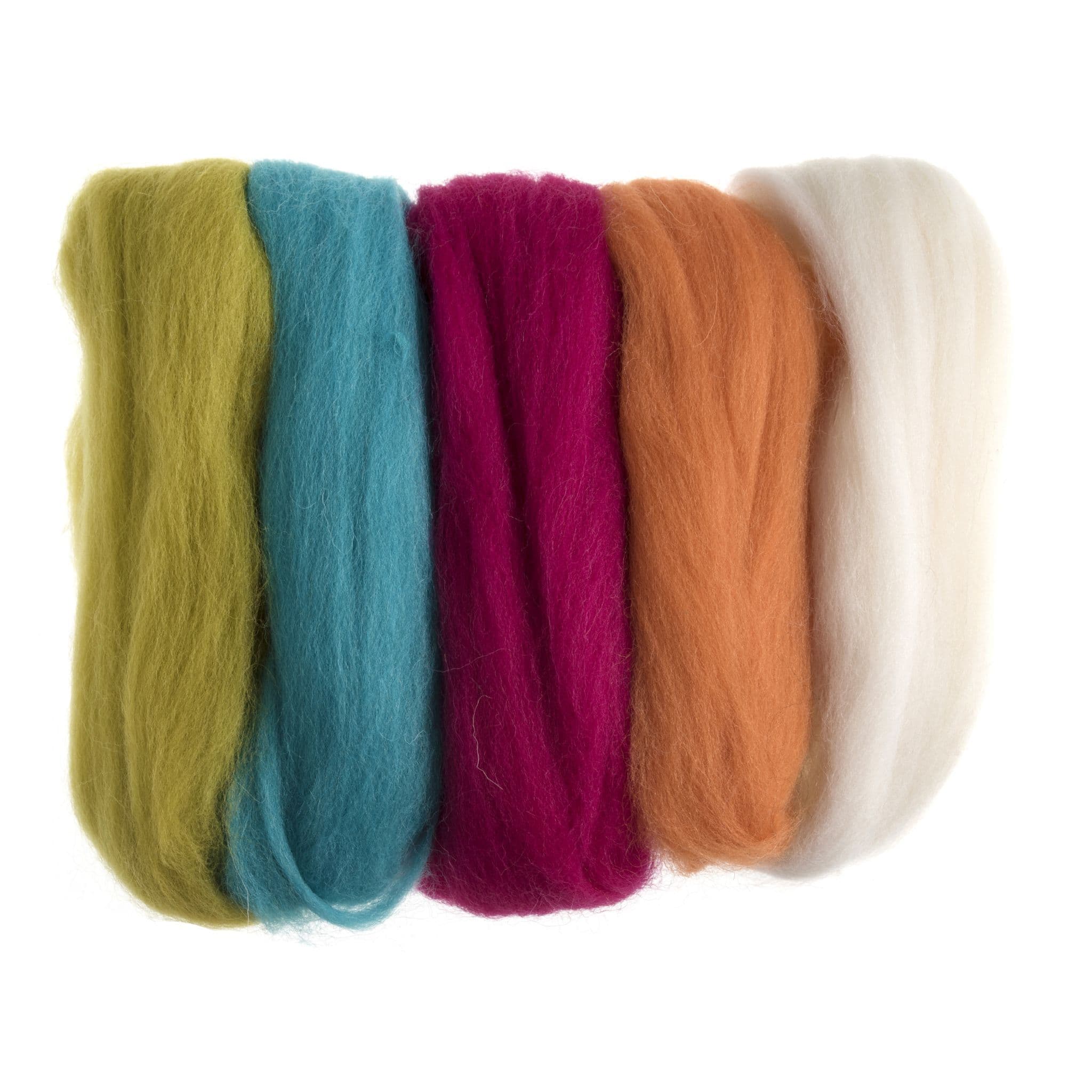 Natural Wool Roving - Assorted Neon Bright s 50g