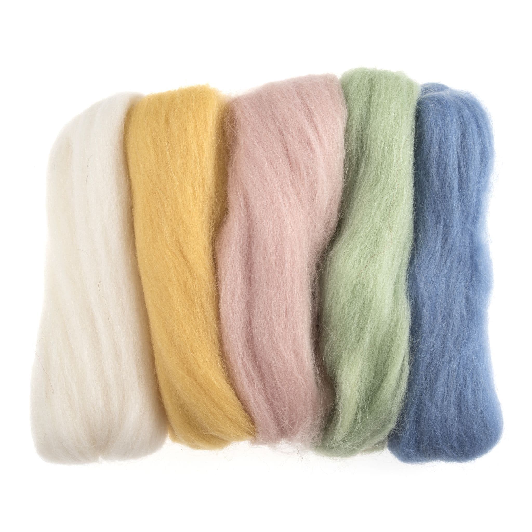 Natural Wool Roving - Assorted Pastels 50g