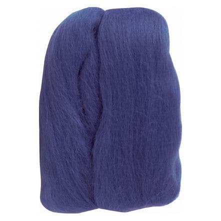 Natural Wool Roving - Blue 20g