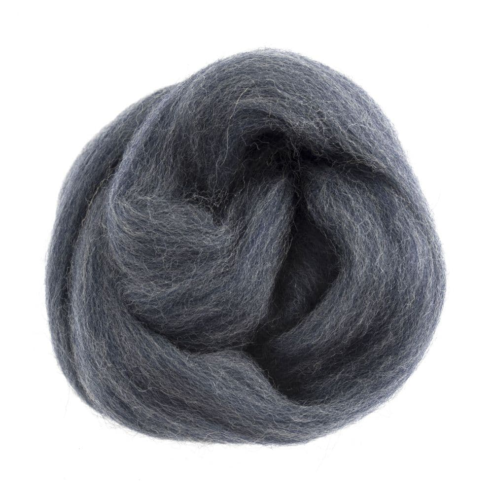 Natural Wool Roving - Melange Blue 10g