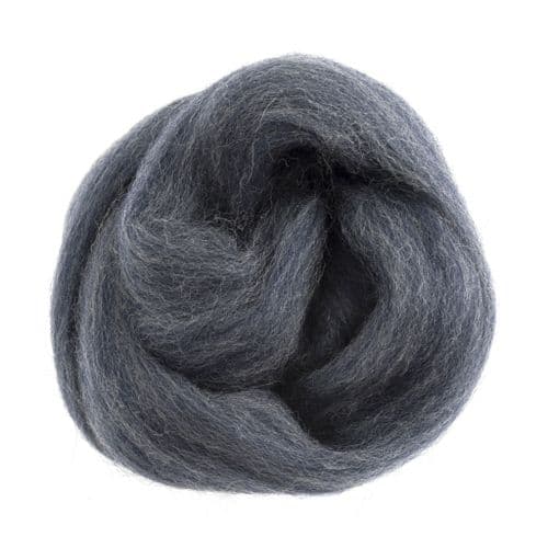 Natural Wool Roving - (Melange Blue) 10g