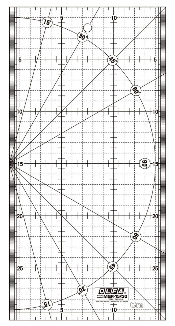 Non-Slip, Frosted Acrylic Quilt Ruler 15cm x 60cm OLF/MQR1560