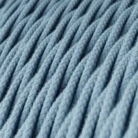 Ocean Blue Cotton Twisted Textile Cable Assembly with Lamp Holder, Plug & Switch