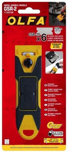 Olfa Professional Mini Glass Scraper 40mm + 6 Spare Blades      OLF/GSR2