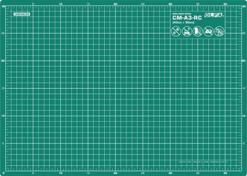 Olfa Self Healing Double Sided Multi Purpose Cutting Mat A3 (43cm x 30cm)   OLF/CMA3-RC
