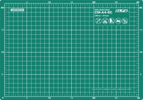 Olfa Self Healing Double Sided Multi Purpose Cutting Mat A4 (30cm x 21cm)     OLF/CMA4-RC