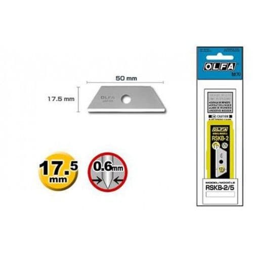 Olfa Utility & Safety Cutter Blade with Rounded Tip - Pack of 5 - OLF/RSKB25